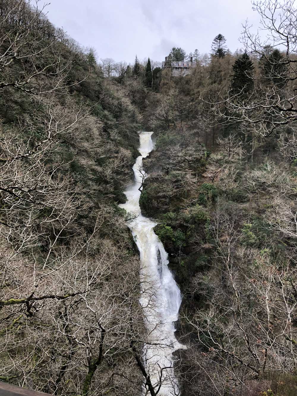 Devil's Bridge Waterfalls in the winter